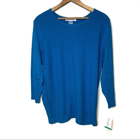 Allison Daley Sweaters - ALLISON DALEY AQUA BLUE SWEATER LARGE NEW WITH TAG
